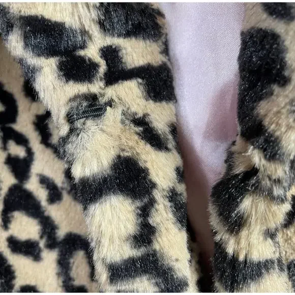 Cabi Lola Retro Cropped Faux Fur Leopard Animal Print Swing Coat Jacket 179 M - Picture 6 of 12